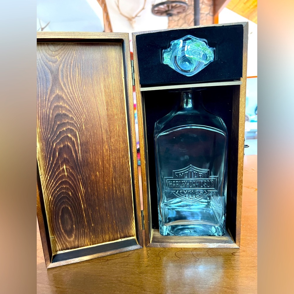 Harley Davidson glass decanter